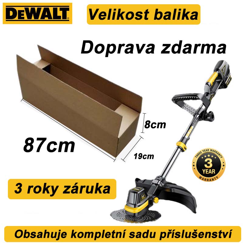 Seznam balení: Výkonná bezuhlíková kosačka na trávu + Ochranné rukavice + Ochranné brýle + Nářadí + Nabíječka + Lithiová baterie *1 + Čepel + Pilový kotouč.